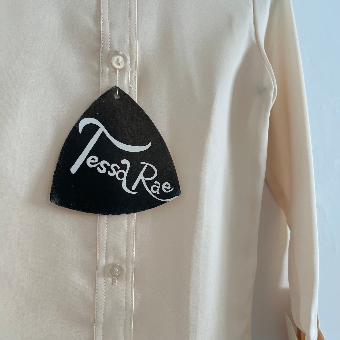 Shirt Vintage Deadstock Tessa Rae Cream Children's Long Sleeve 70s Shirt