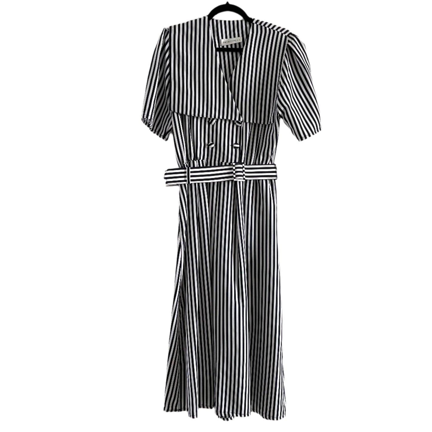 Dress Vintage Principles Beetlejuice Black and White Stripe Shirt Dress