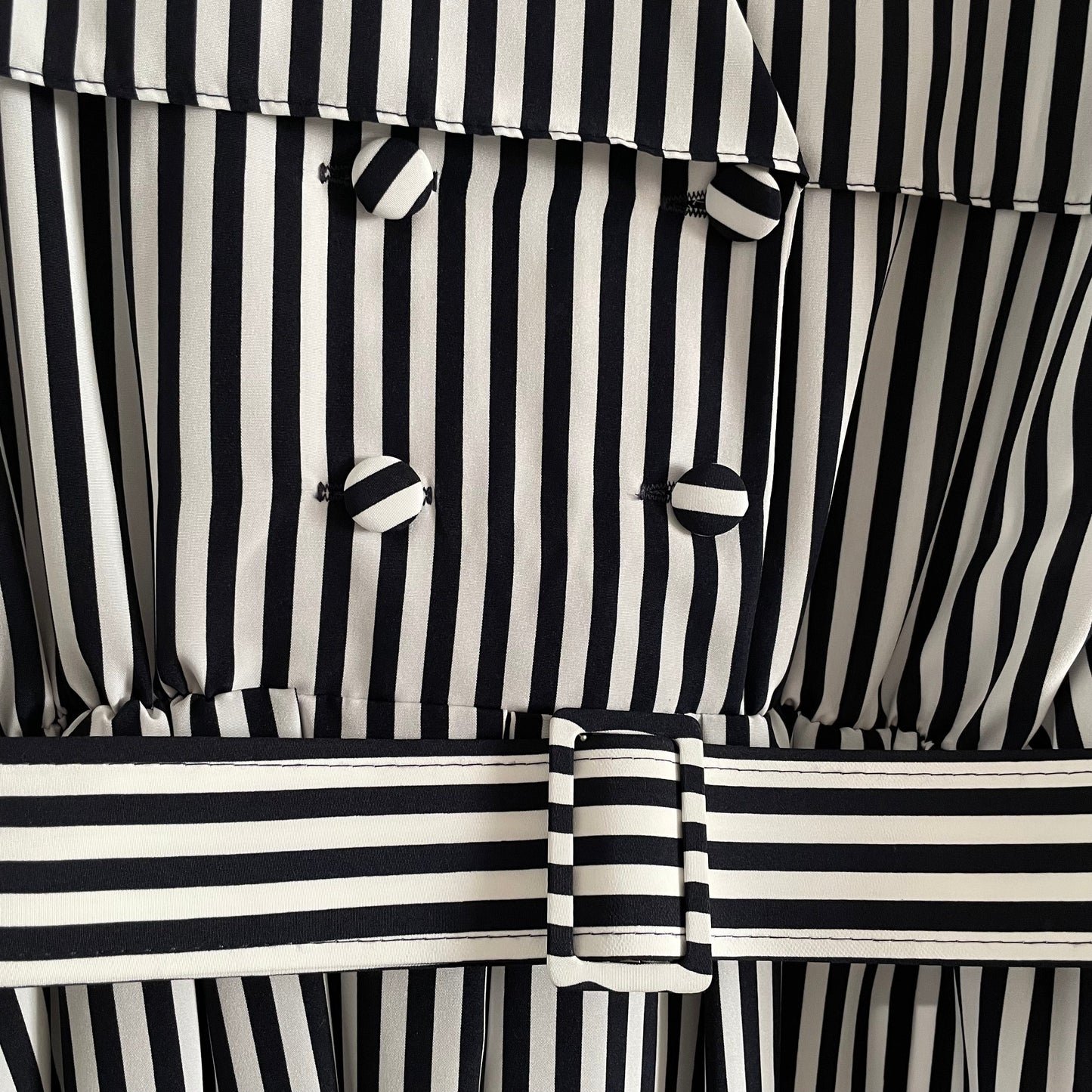 Dress Vintage Principles Beetlejuice Black and White Stripe Shirt Dress