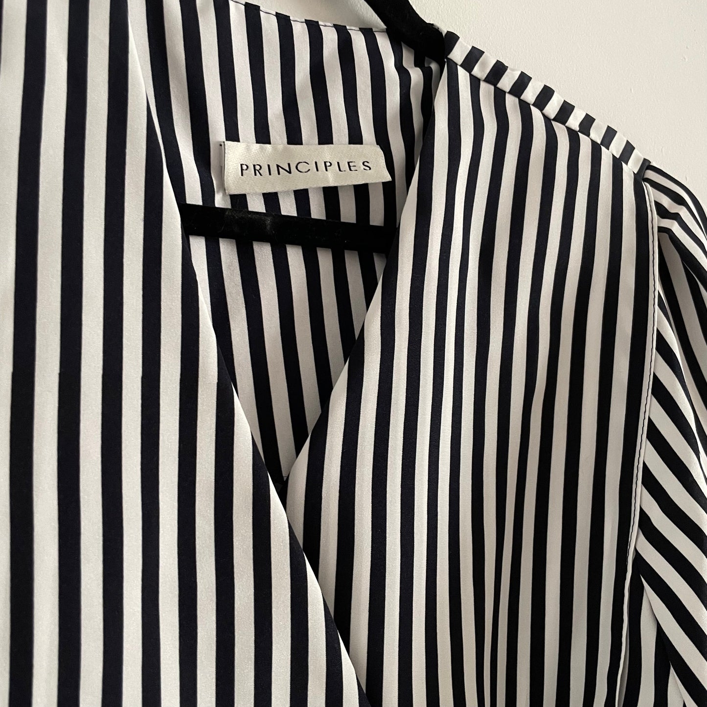Dress Vintage Principles Beetlejuice Black and White Stripe Shirt Dress