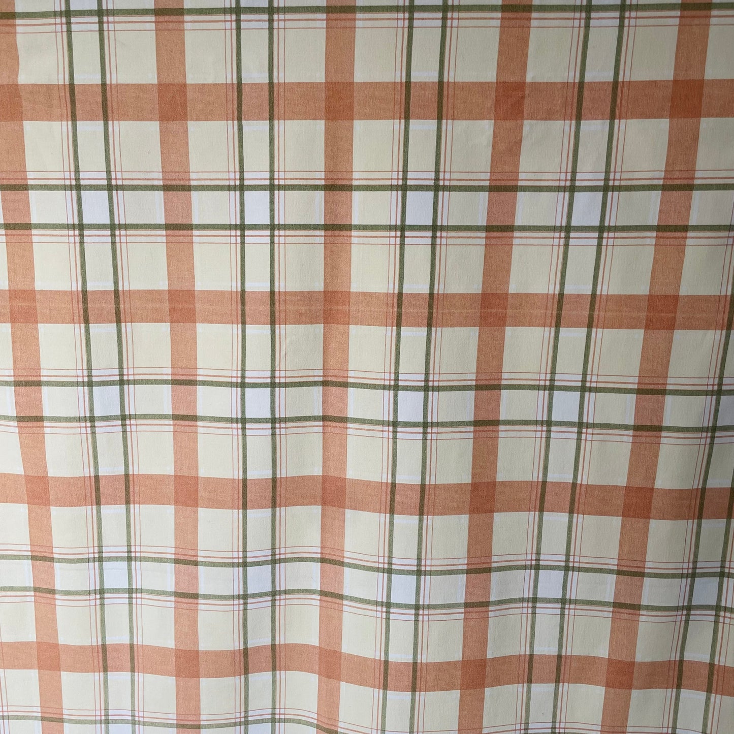Vintage Pastel Green, Yellow and Peach Pink Tablecloth