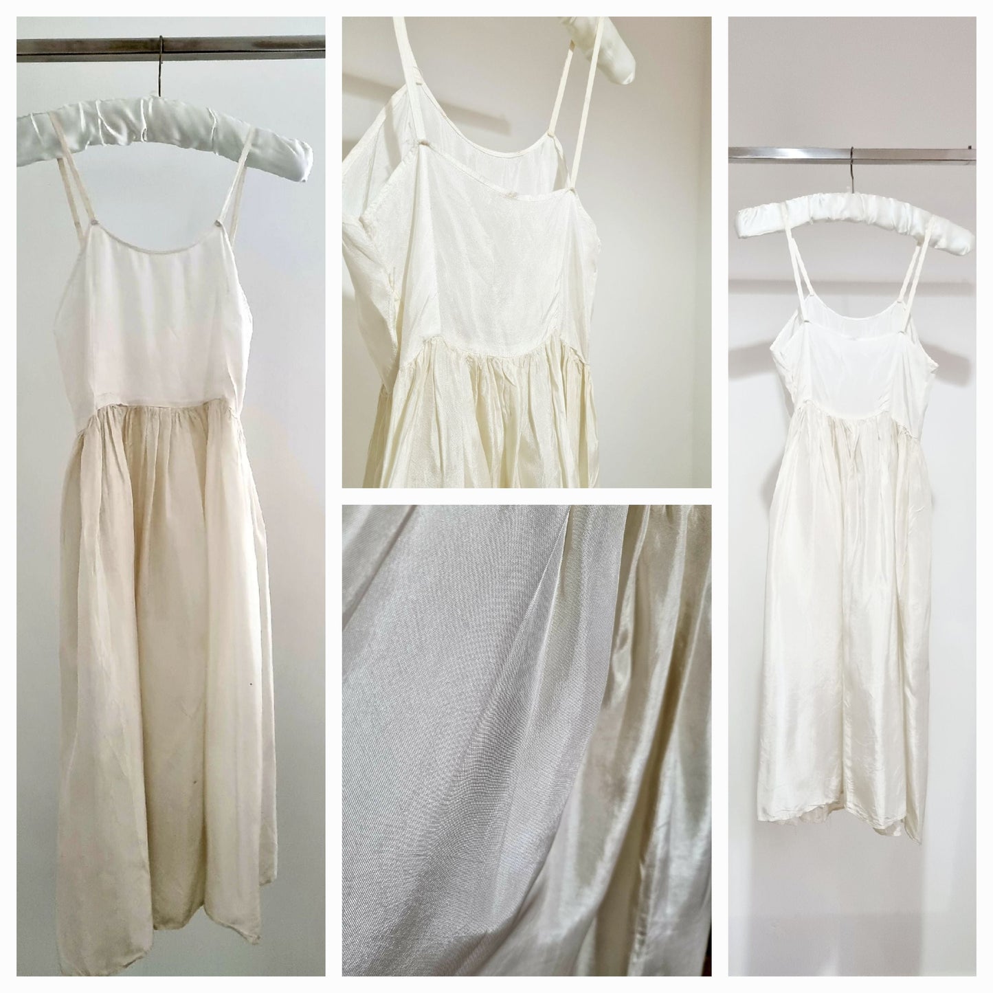 Handmade 1950s White Simple Vintage Slip Dress (UK10) Lingerie, Chemise, Babydoll, Sleepwear - Vintage Appreciation Society