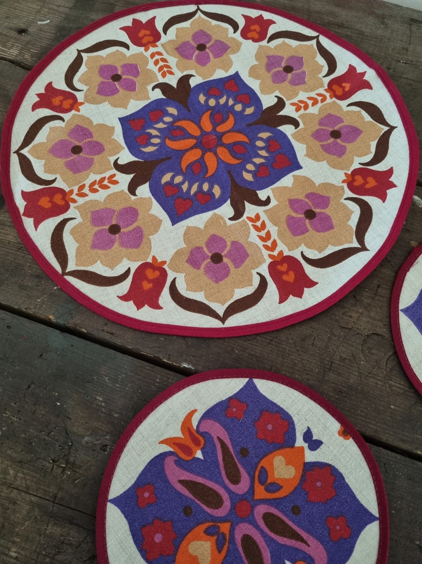 Vintage 70s Scandinavian Placemats Set of 3 for Homewares