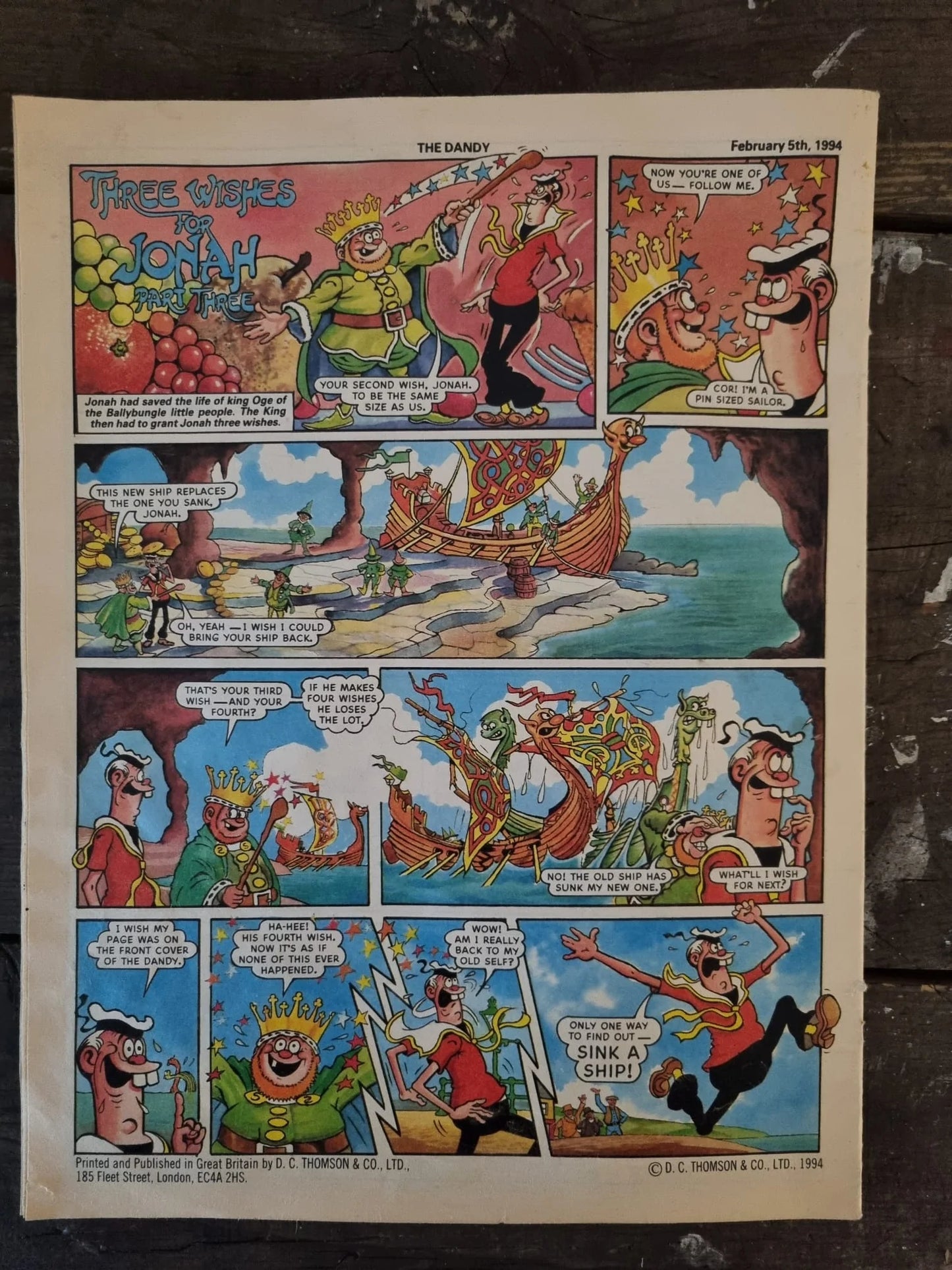 1994 Vintage The Dandy Comic Magazine No.2724 Collectible Edition