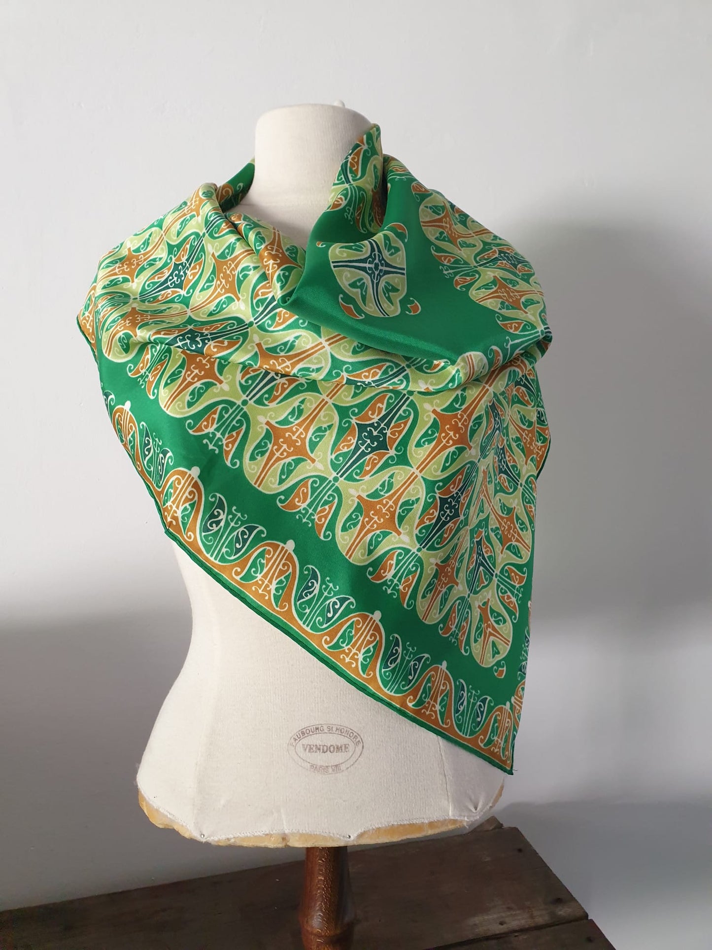 Vintage Scarf The Green One. Accessories Handmade Unique Design