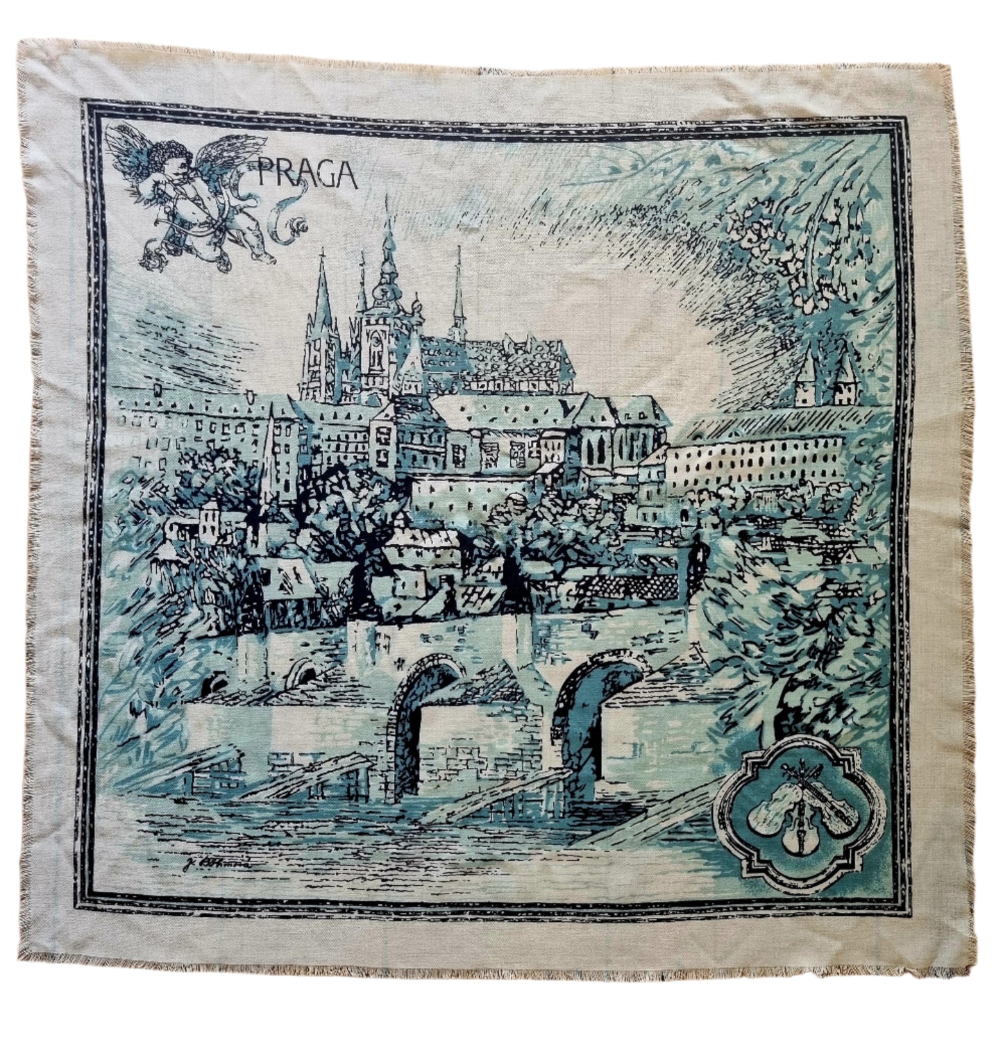 Vintage Scarf The Prague One. Vintage Accessories Handmade Unique Design
