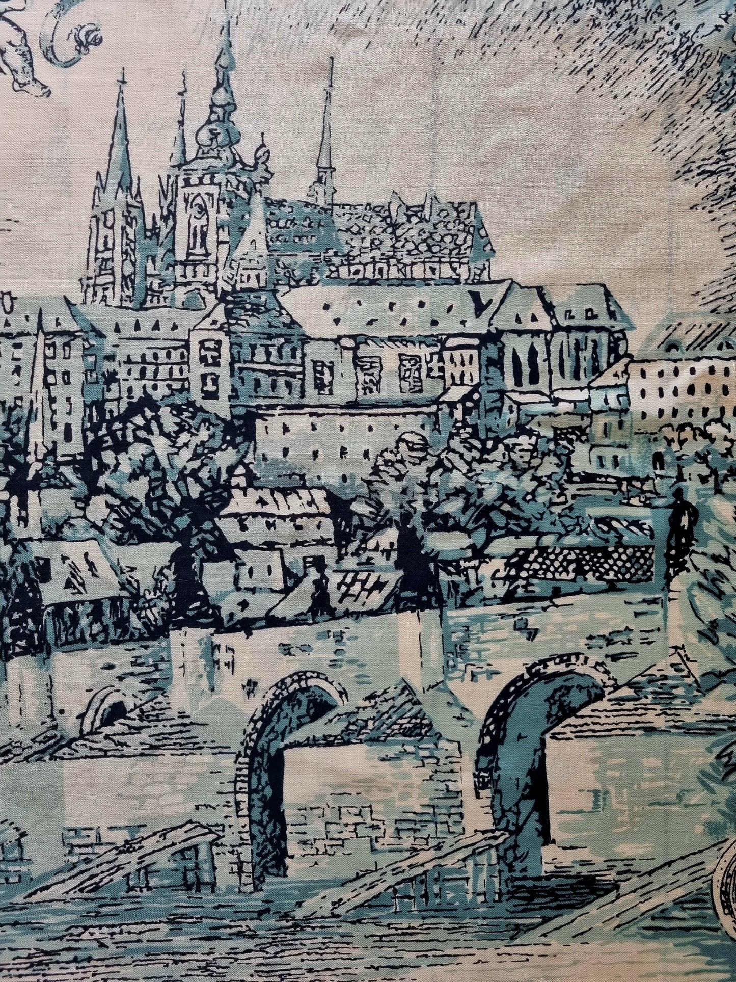 Vintage Scarf The Prague One. Vintage Accessories Handmade Unique Design