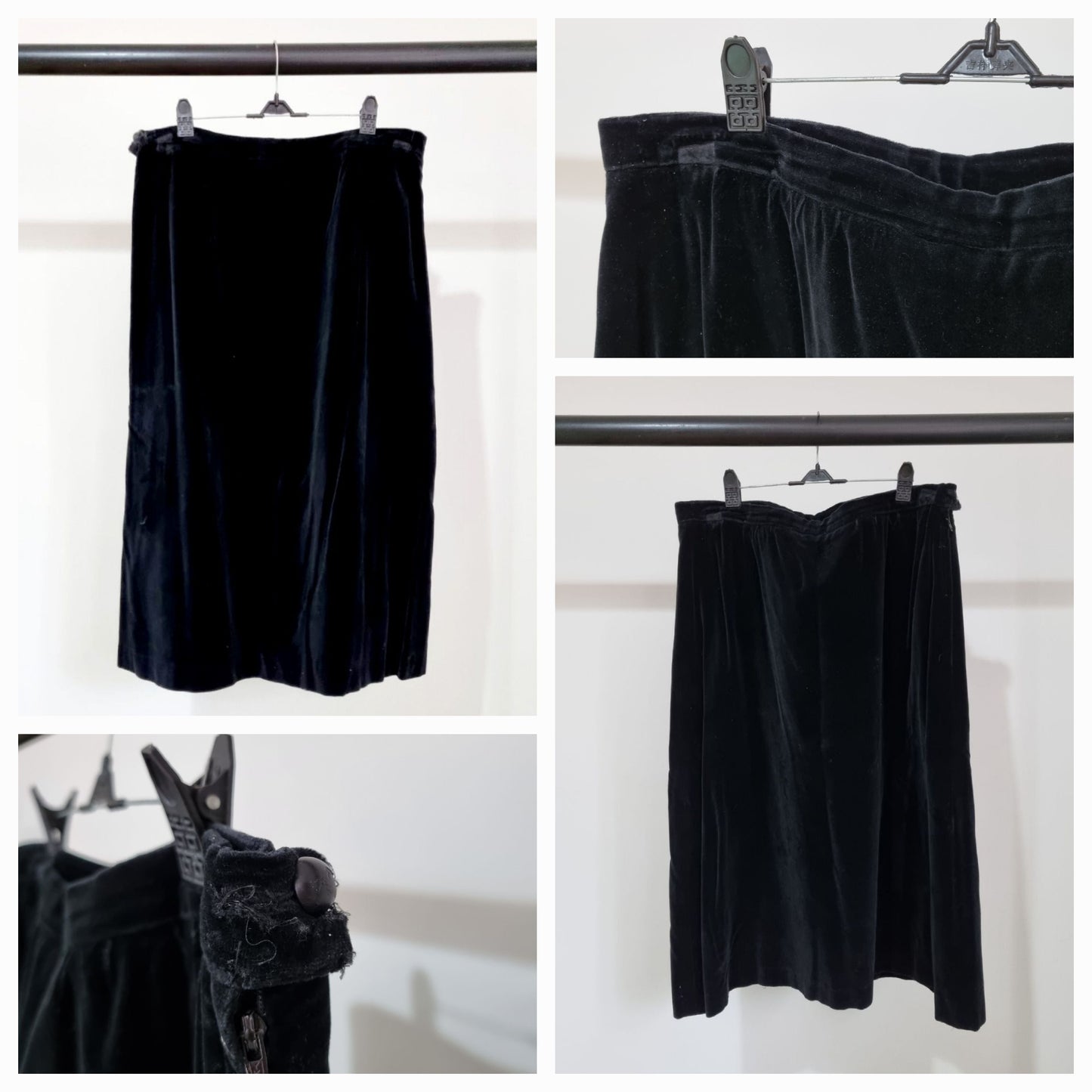Vintage Velvet Skirt (UK1416) - Vintage Appreciation Society
