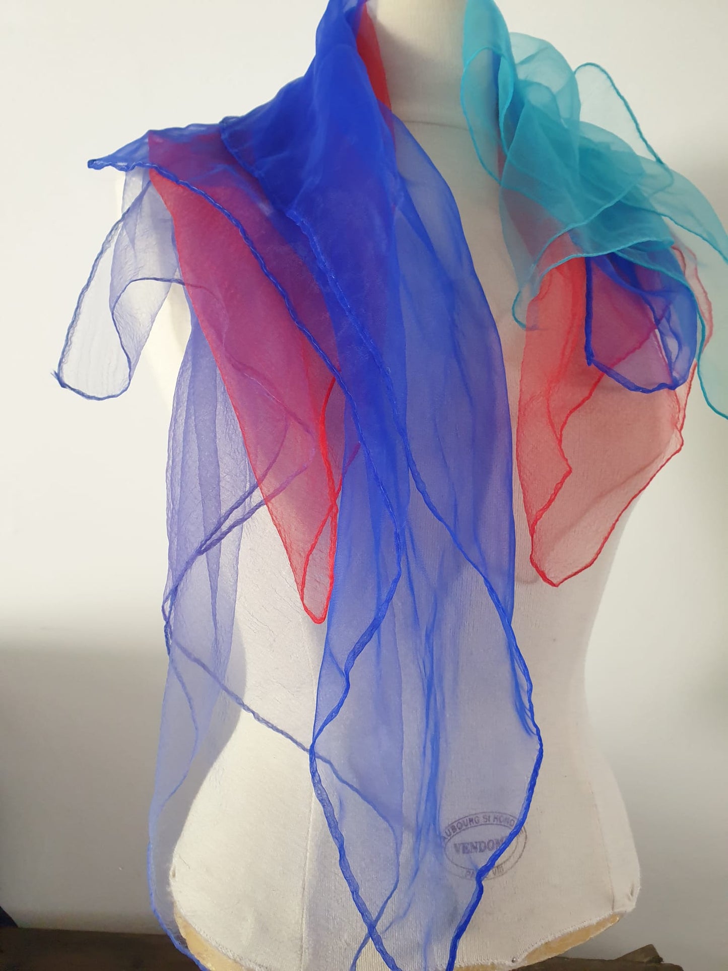 Vintage Scarf The Rainbow Ones.Vintage Accessories Handmade Unique Design