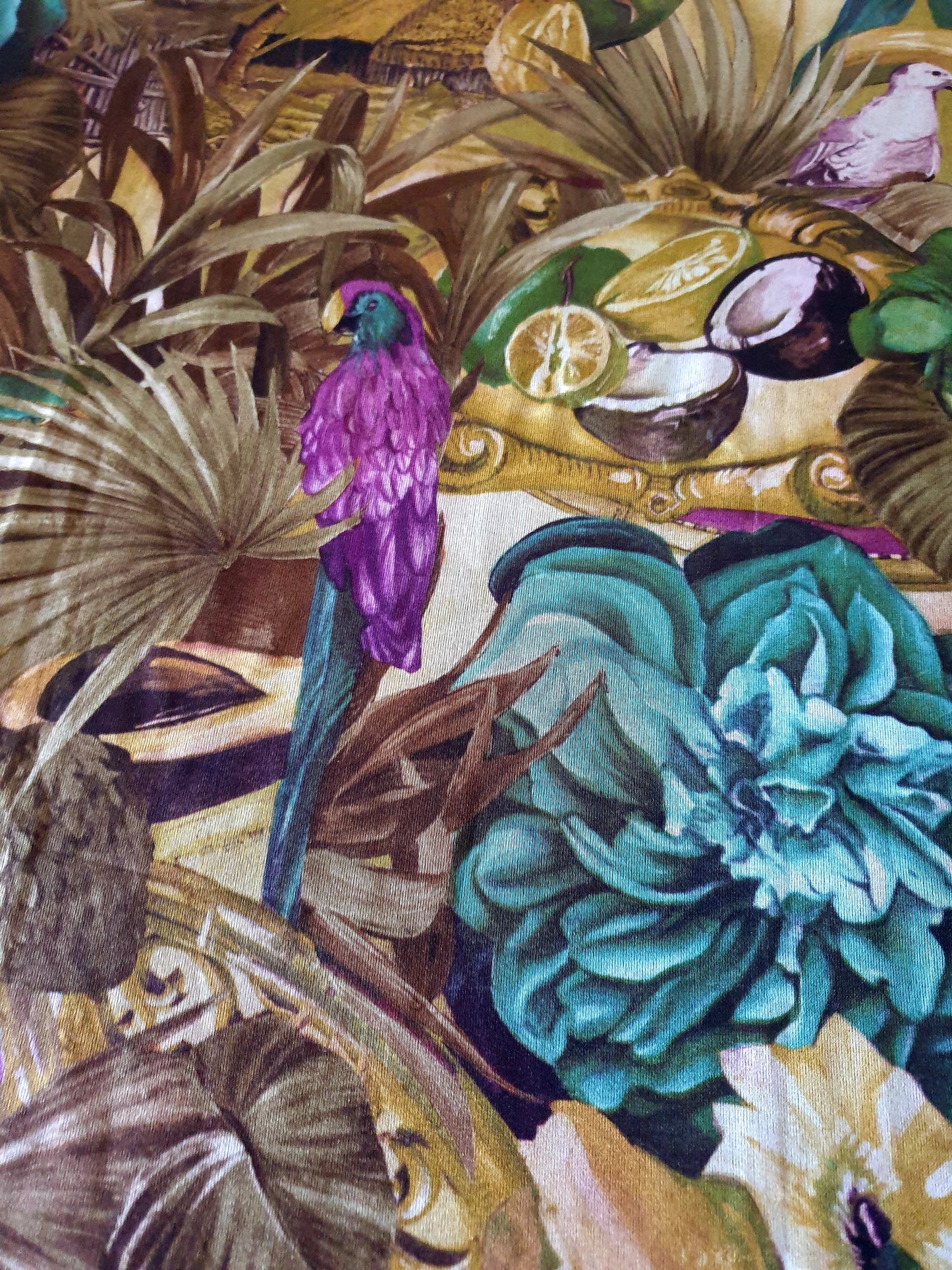 1970s The Tropical One Vintage Scarf Vintage Accessories Handmade Unique Design