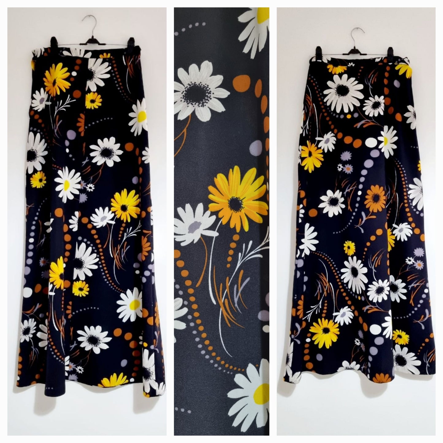 Floral Skirt with Daisies Dabra Wear Vintage Skirt (UK810) - Vintage Appreciation Society
