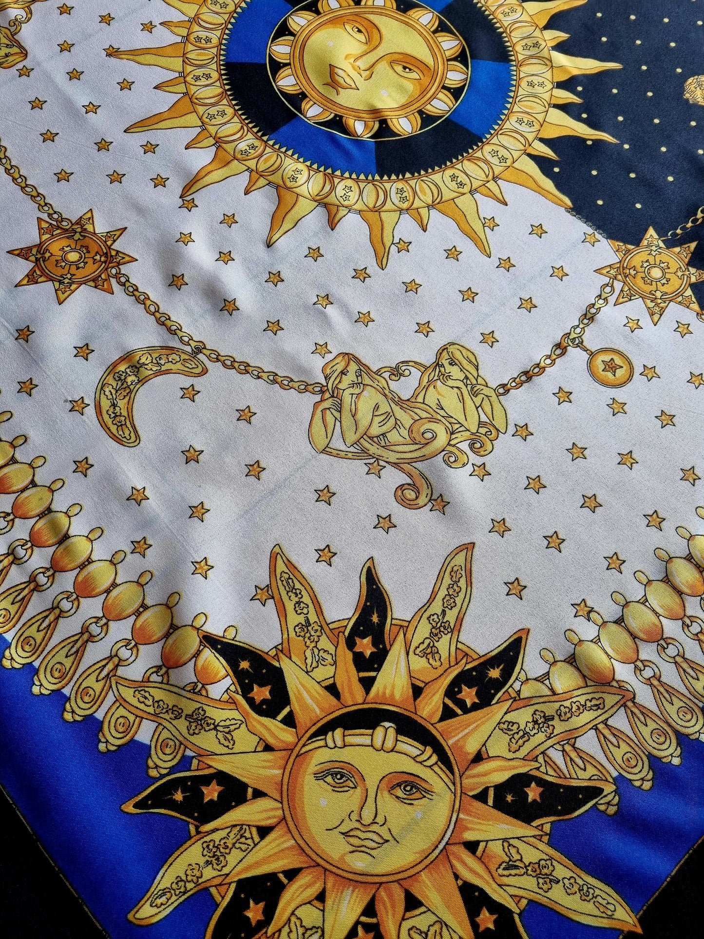 Vintage Scarf The Zodiac One. Vintage Accessories Handmade Unique Design