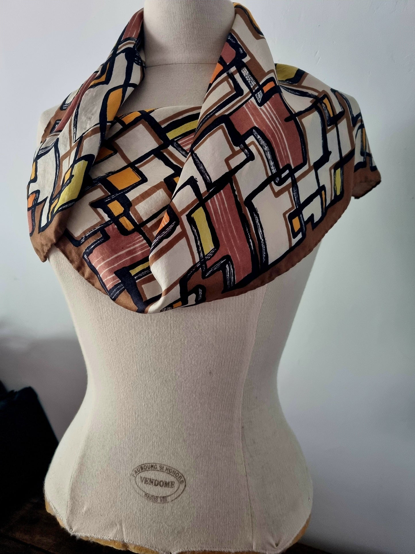 Vintage Scarf Geometric 1960s The Square Print One Unique Accessory