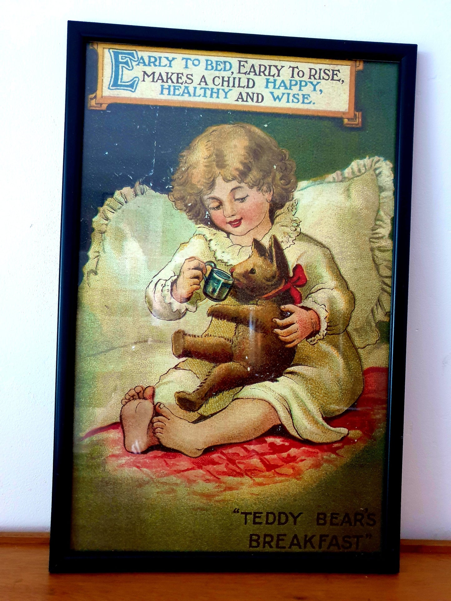 Nursery Rhyme Art Piece Teddy Bear's Breakfast Framed Print