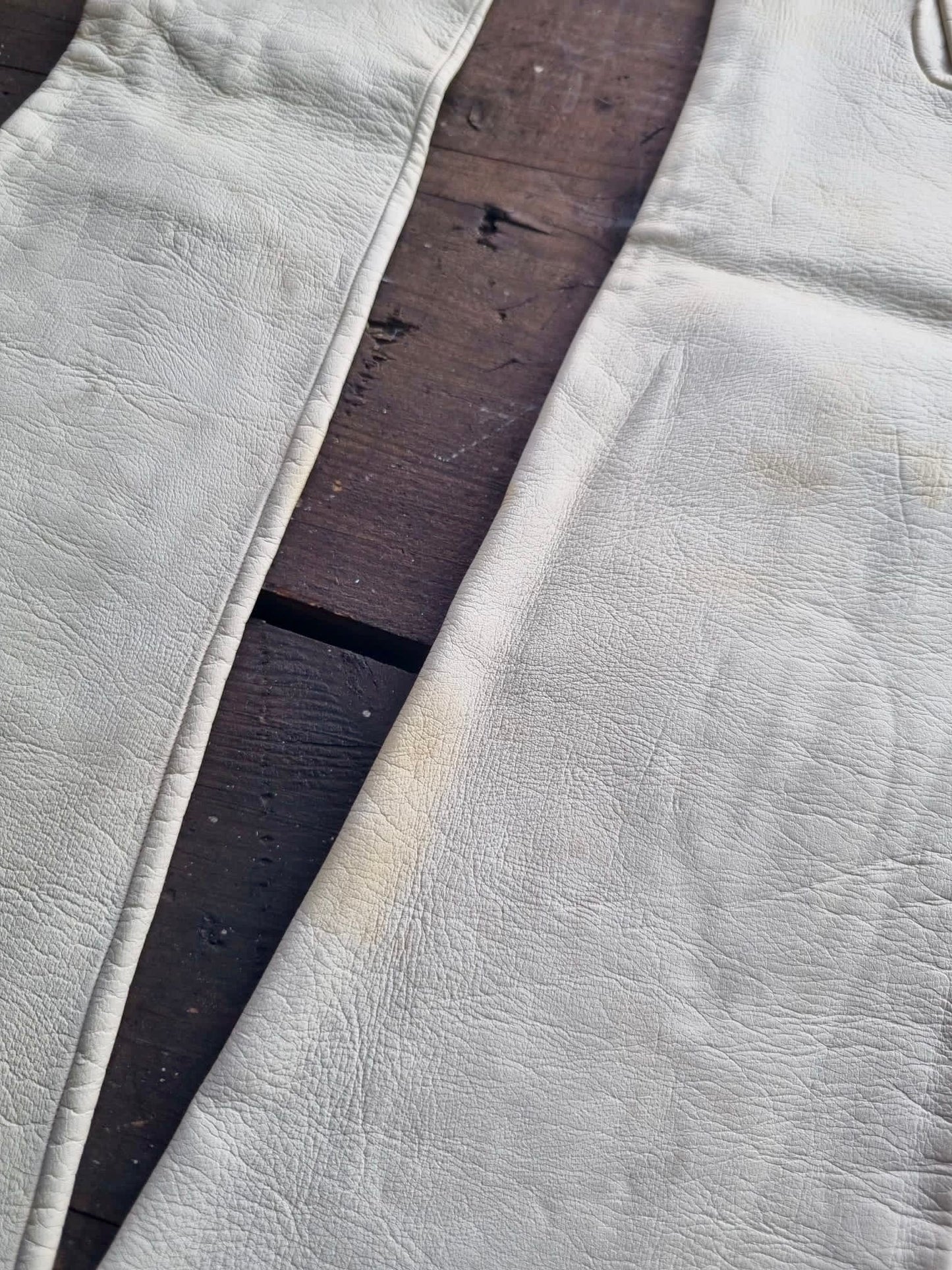 Vintage Very Long White Balenciaga Leather Show Gloves Size 7.25