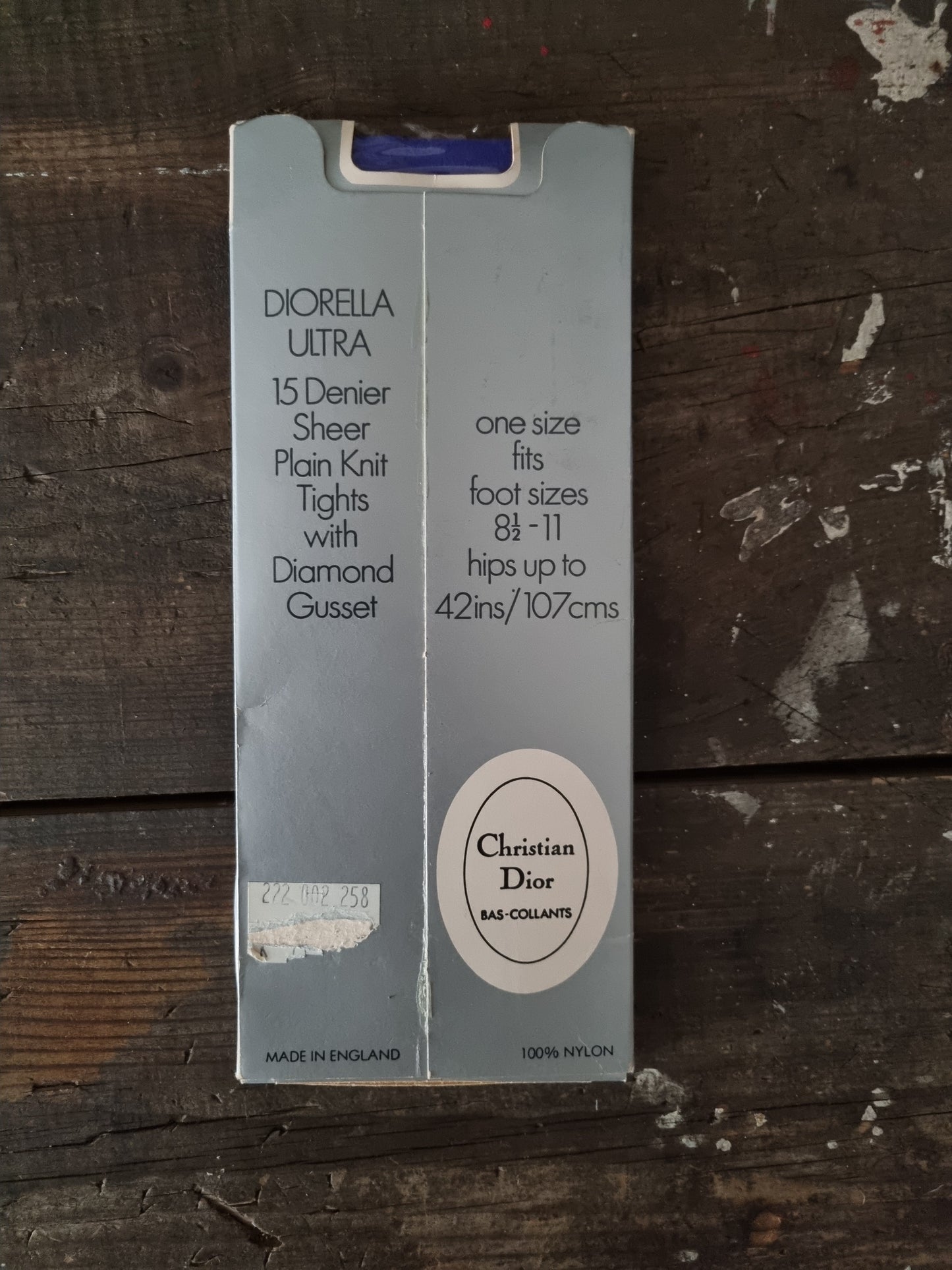 Vintage Dior Diorella 15 Denier Sheer Ultra Tights Elderberry Purple