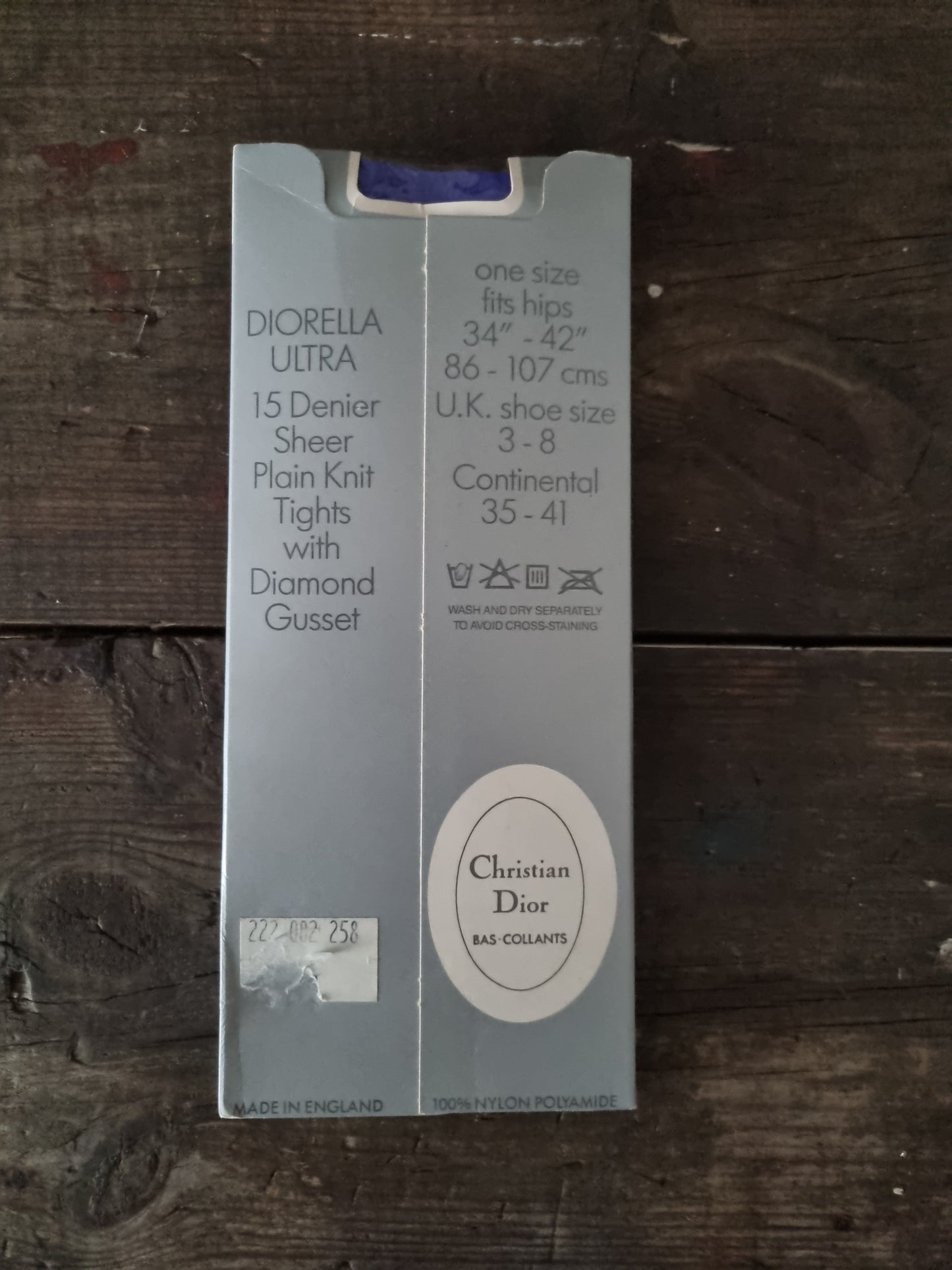 Vintage Dior Diorella Ultra Tights Elderberry Made in England