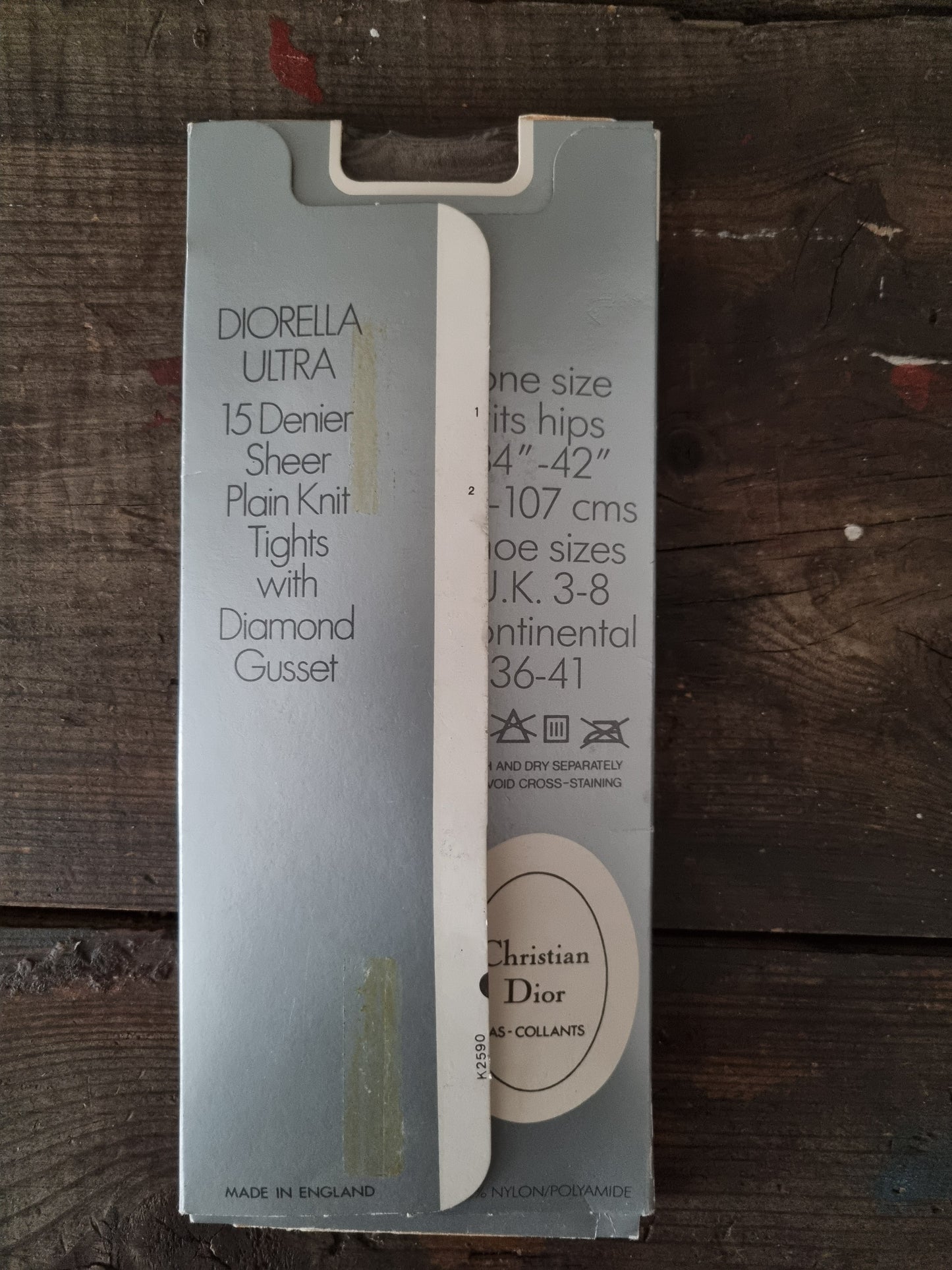 Vintage Dior 15 Denier Sheer Diorella Ultra Tights Sage/Brown Grey