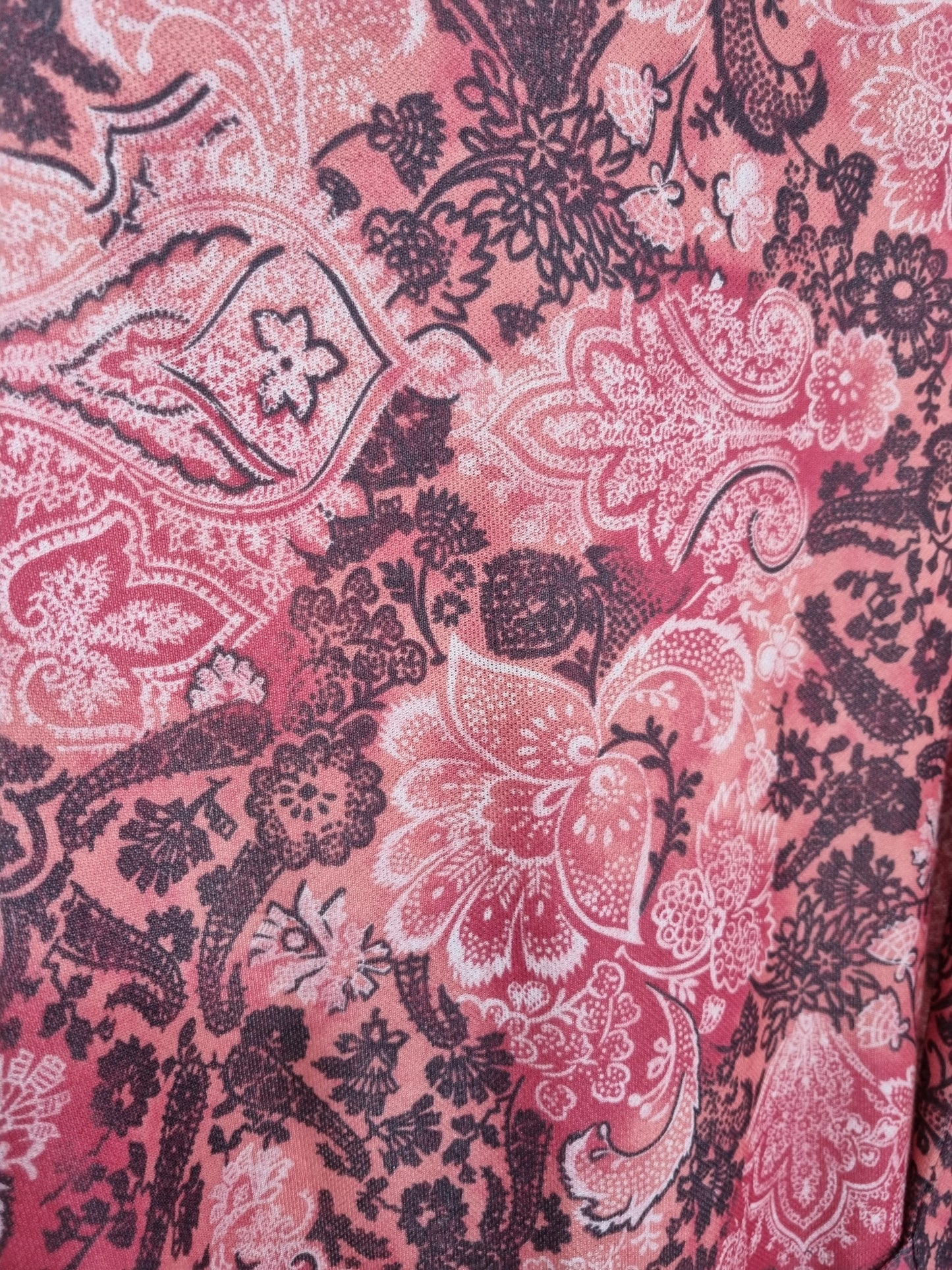 Classics Midsize Orange Paisley Drop Pocket Shirt Vintage Dress UK 14 - Vintage Appreciation Society