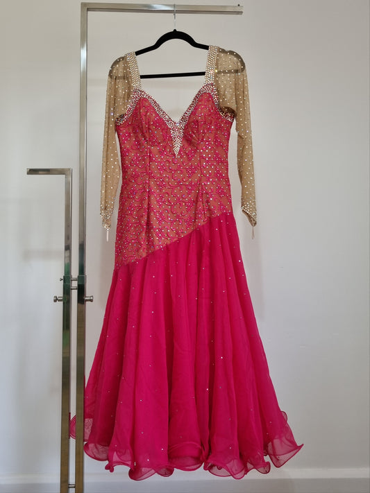 Fancy Fashions Inc Vintage Pink Sweetheart Neckline Dress UK 6 - Vintage Appreciation Society