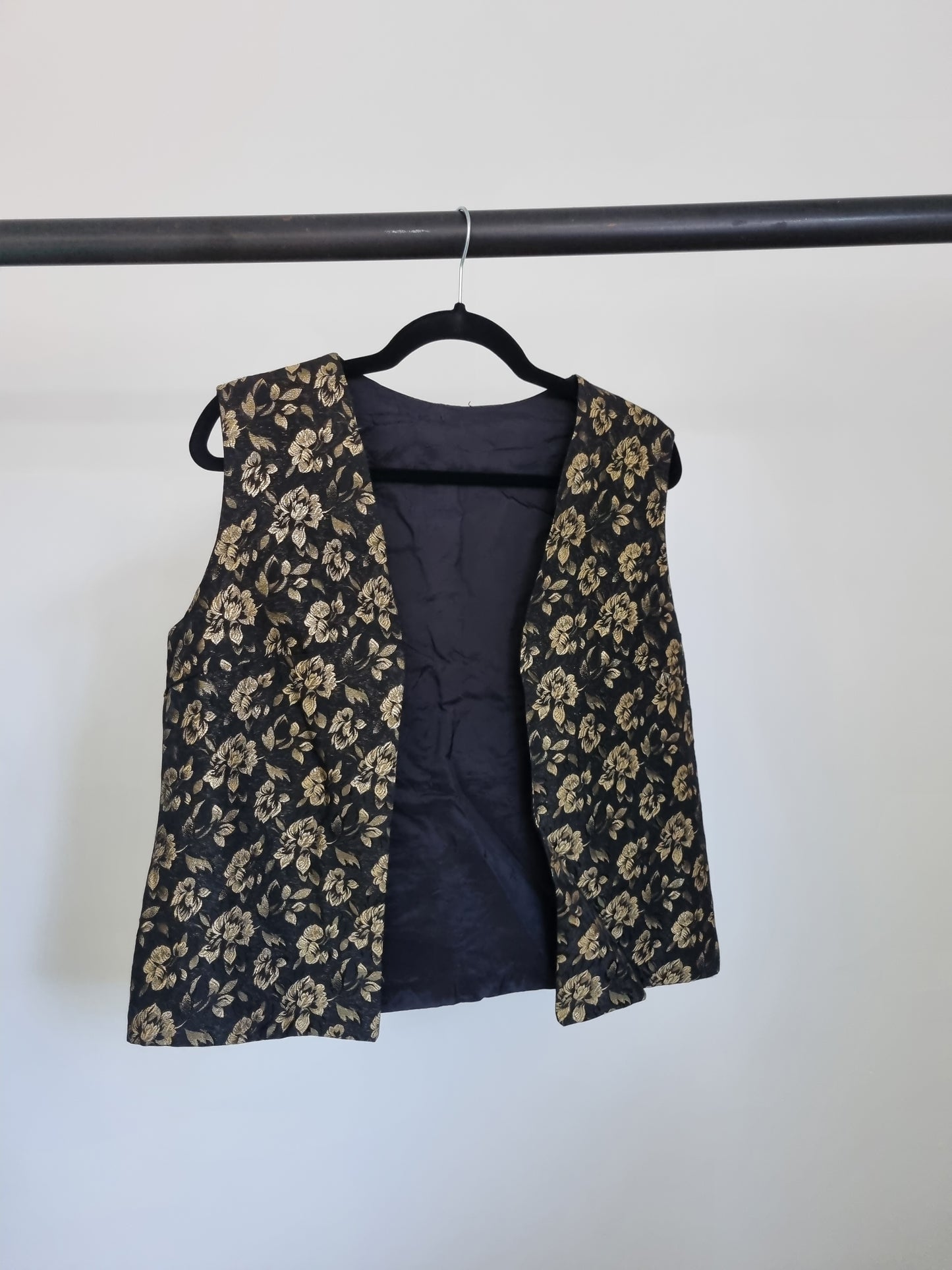 Vintage Black Waistcoat (LARGE)