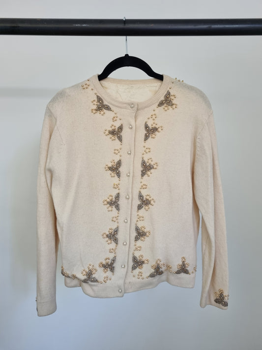 Vintage Beaded Cardigan (MEDIUM)