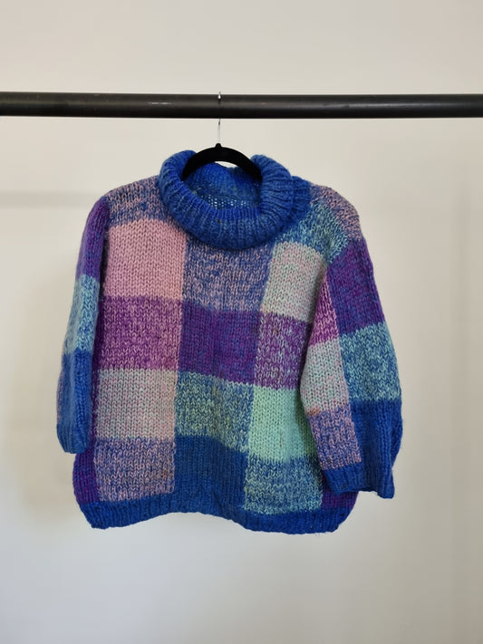 Handmade Vintage Chunky Check Jumper (LARGE)