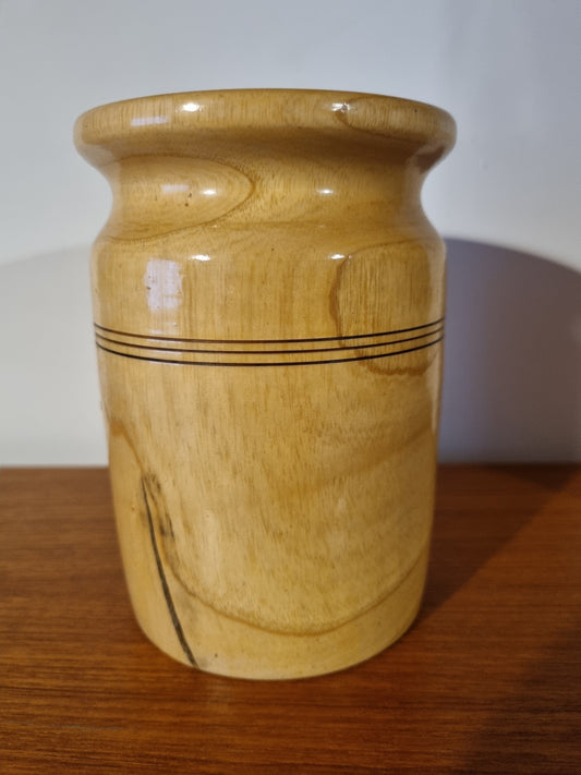 Handmade Vintage Jorvik Light Ash Wooden Vase Organic Decor