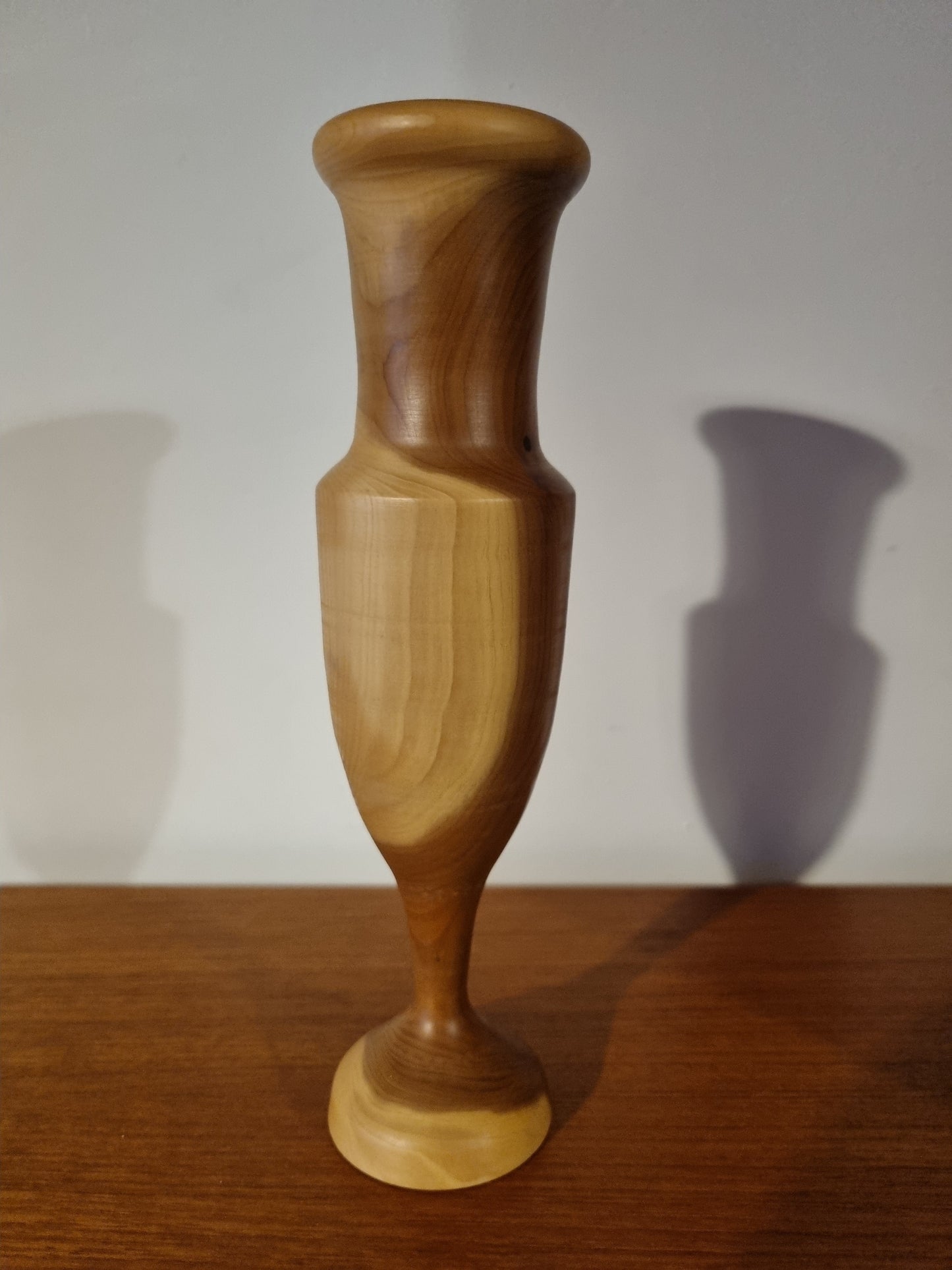 Tall Candlestick Handmade Two Tone Grain Vintage Jorvik Wood
