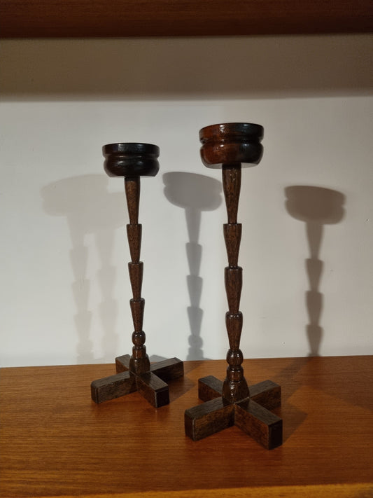Candlestick Pair Handmade Vintage Spiral Candelabra Jorvik York