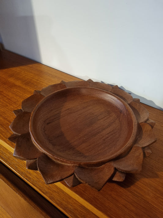 Plate Handmade Mid Century Sunflower Vintage Jorvik York Viking Turned Wood