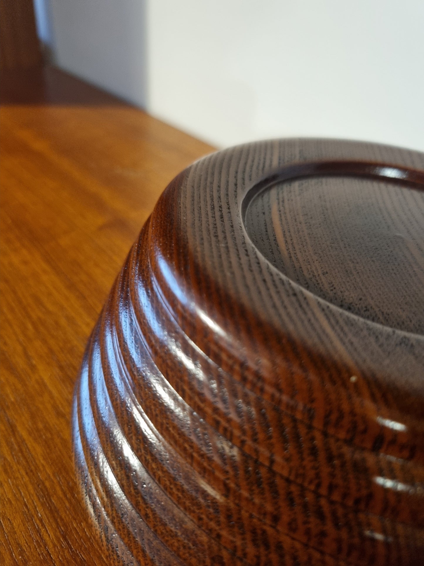 Bowl Ribbed Round Handmade Vintage Jorvik York Viking Turned Wood