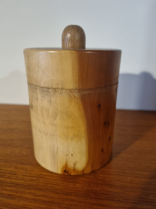 Lidded Trinket Pot Two Tone Handmade Vintage Jorvik Wood Décor