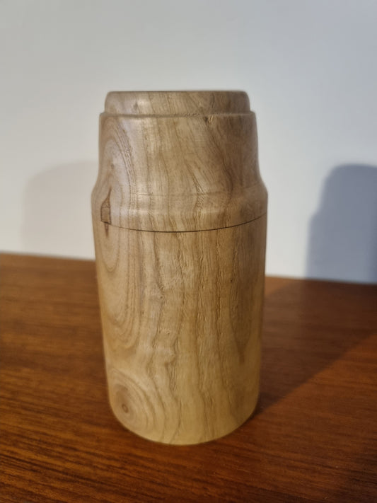 Lidded Trinket Pot Light Wood Handmade Vintage Jorvik York