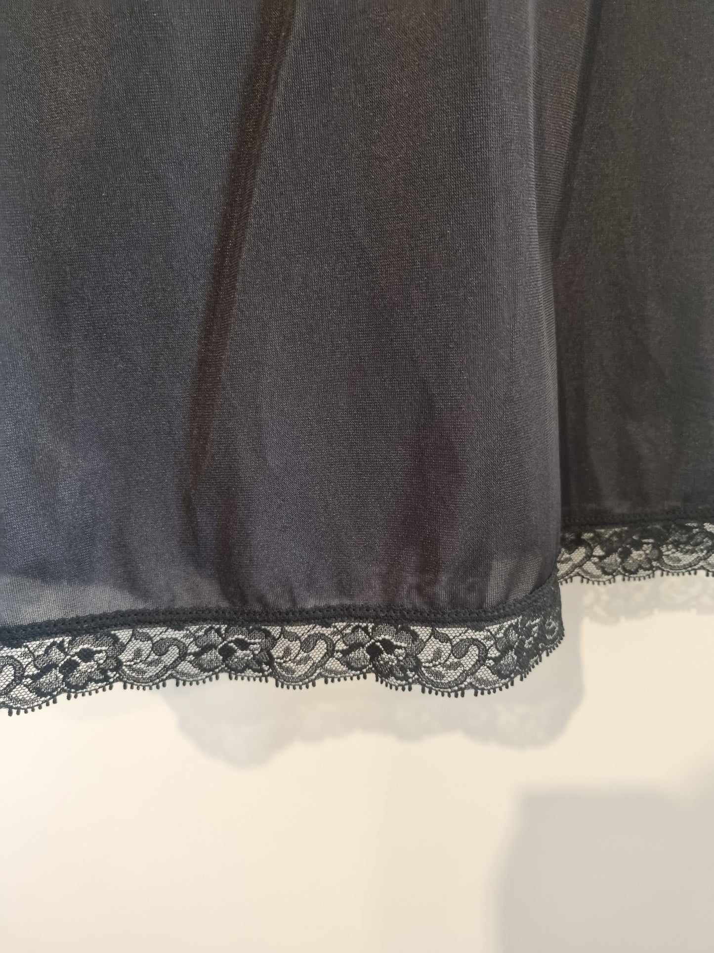 Vintage Sainsbury's Lifestyle Nylon Black Lace Slip Skirt