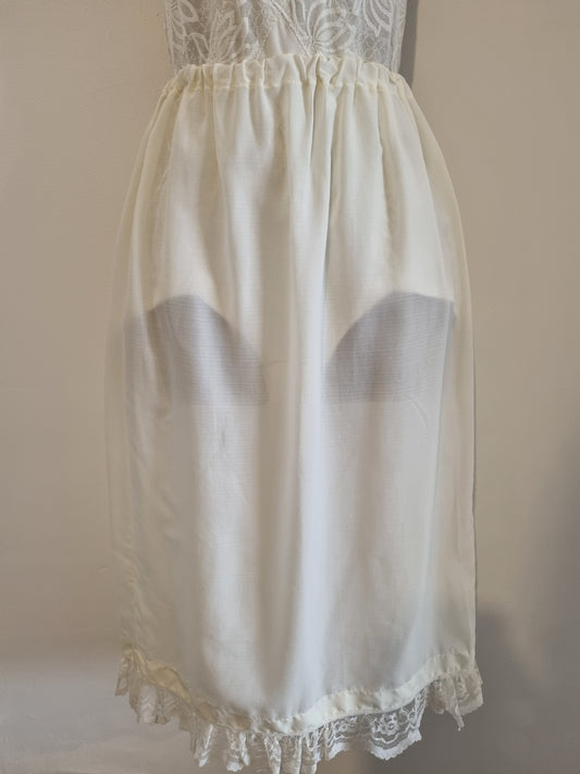 Handmade Vintage Slip Skirt with Lace Ruffle Detail - Vintage Appreciation Society