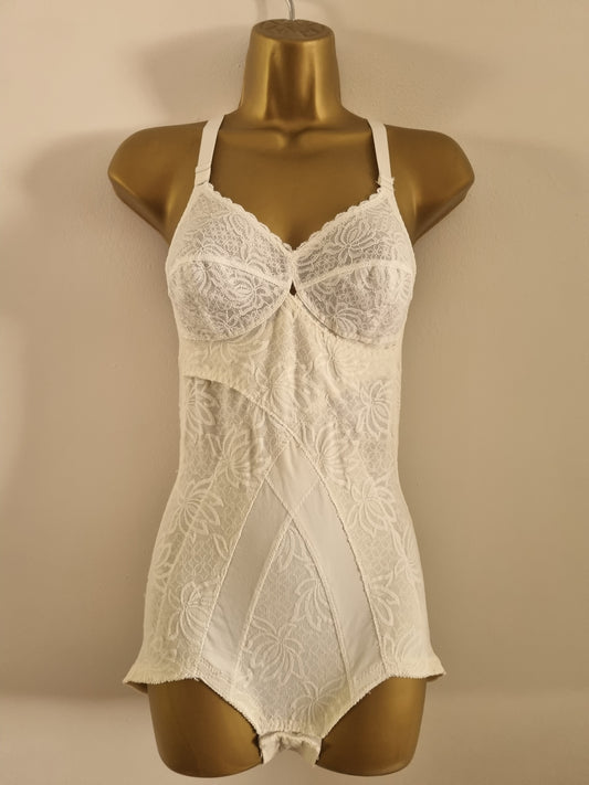 Bodysuit Vintage Lace Berlei Instant Slimming Crossover Design