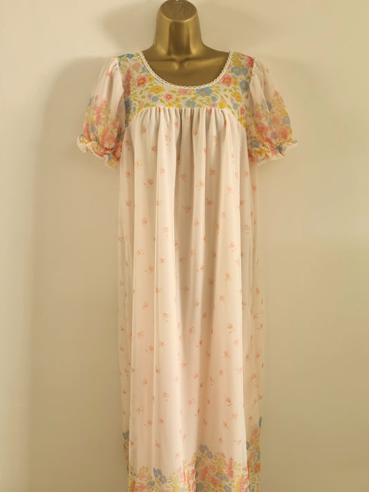 Vintage Lingerie Sleepwear St Michael 1960s Night Dress UK10 12 - Vintage Appreciation Society