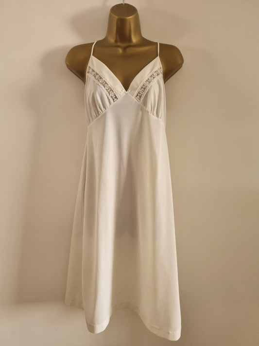 St Michael 1970s Slip Dress Vintage (UK18) Elegant Fashion Piece - Vintage Appreciation Society
