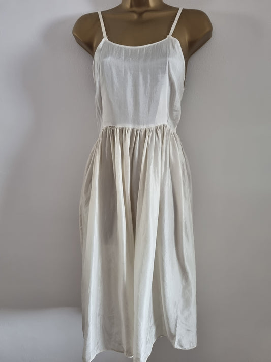 Handmade 1950s White Simple Vintage Slip Dress UK10 Lingerie Chemise - Vintage Appreciation Society