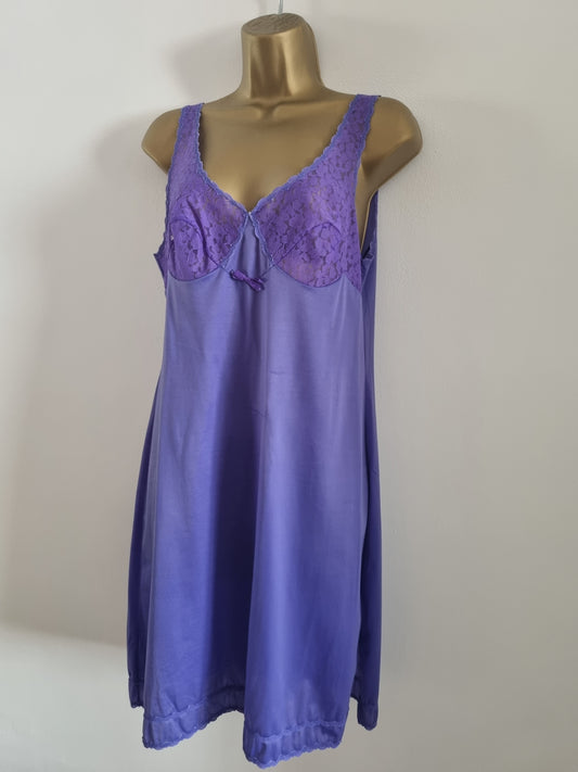 Vintage Purple Short Lace Bust Slip Dress for Elegant Occasions