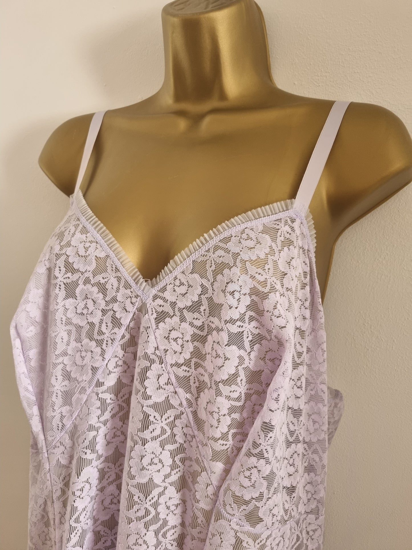 Lingerie Lilac Purple Vintage St. Michael Lace Slip Dress and Bloomers