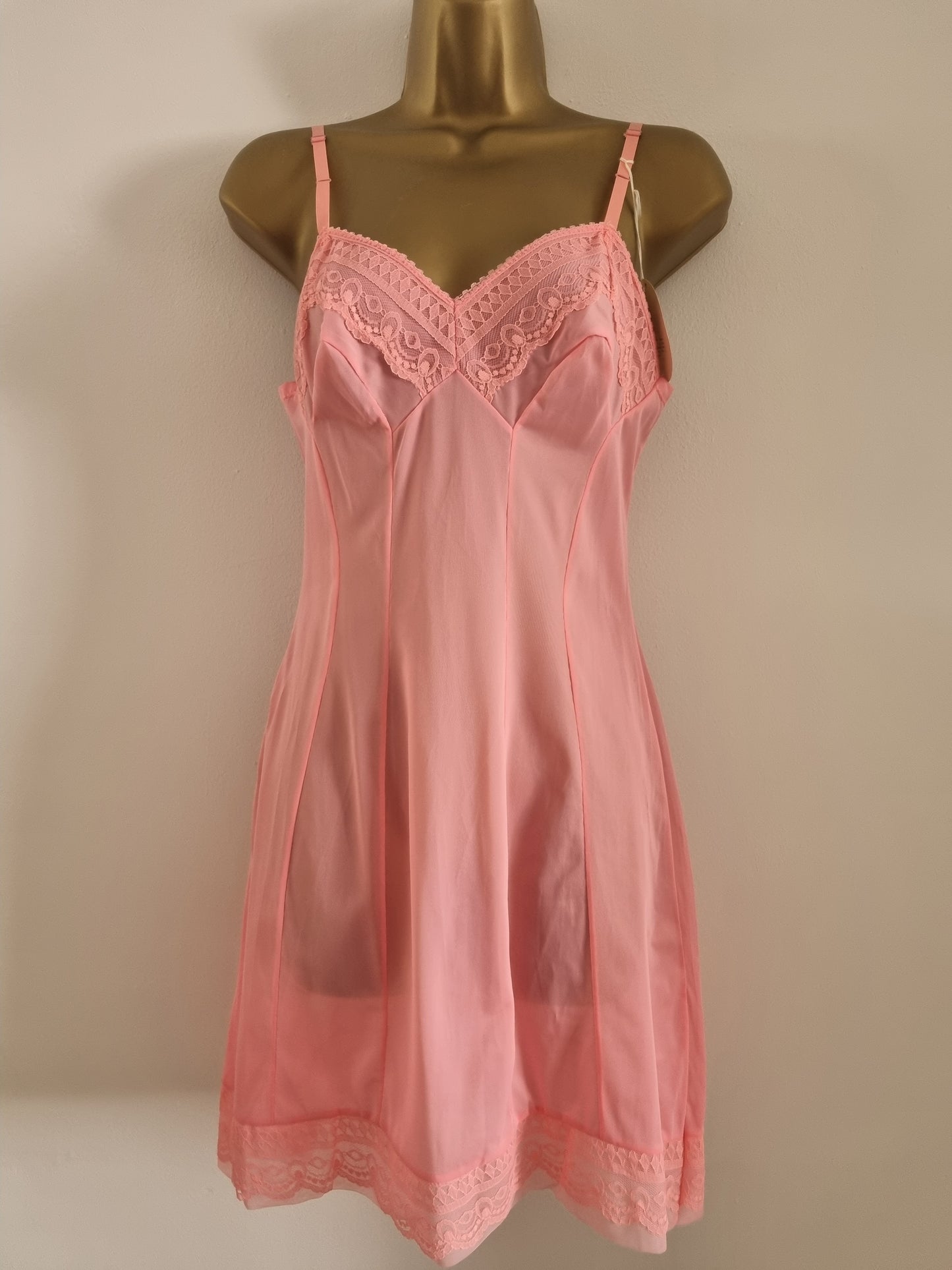 Vintage Briermaid Garment Pink Short Nylon Slip Dress Deadstock