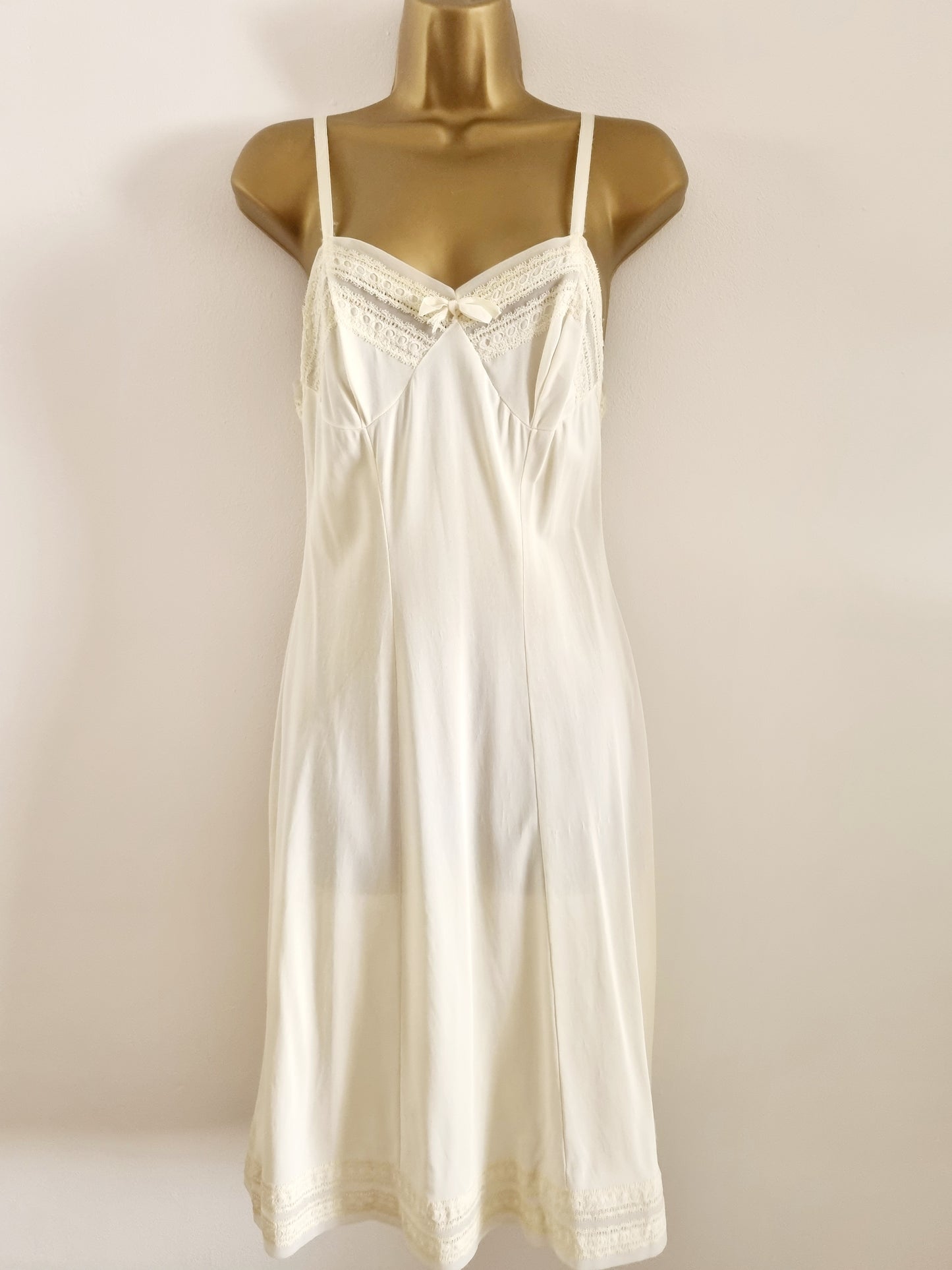 Vintage Lemon Yellow Midi Lace Bow Slip Dress for Elegant Occasions