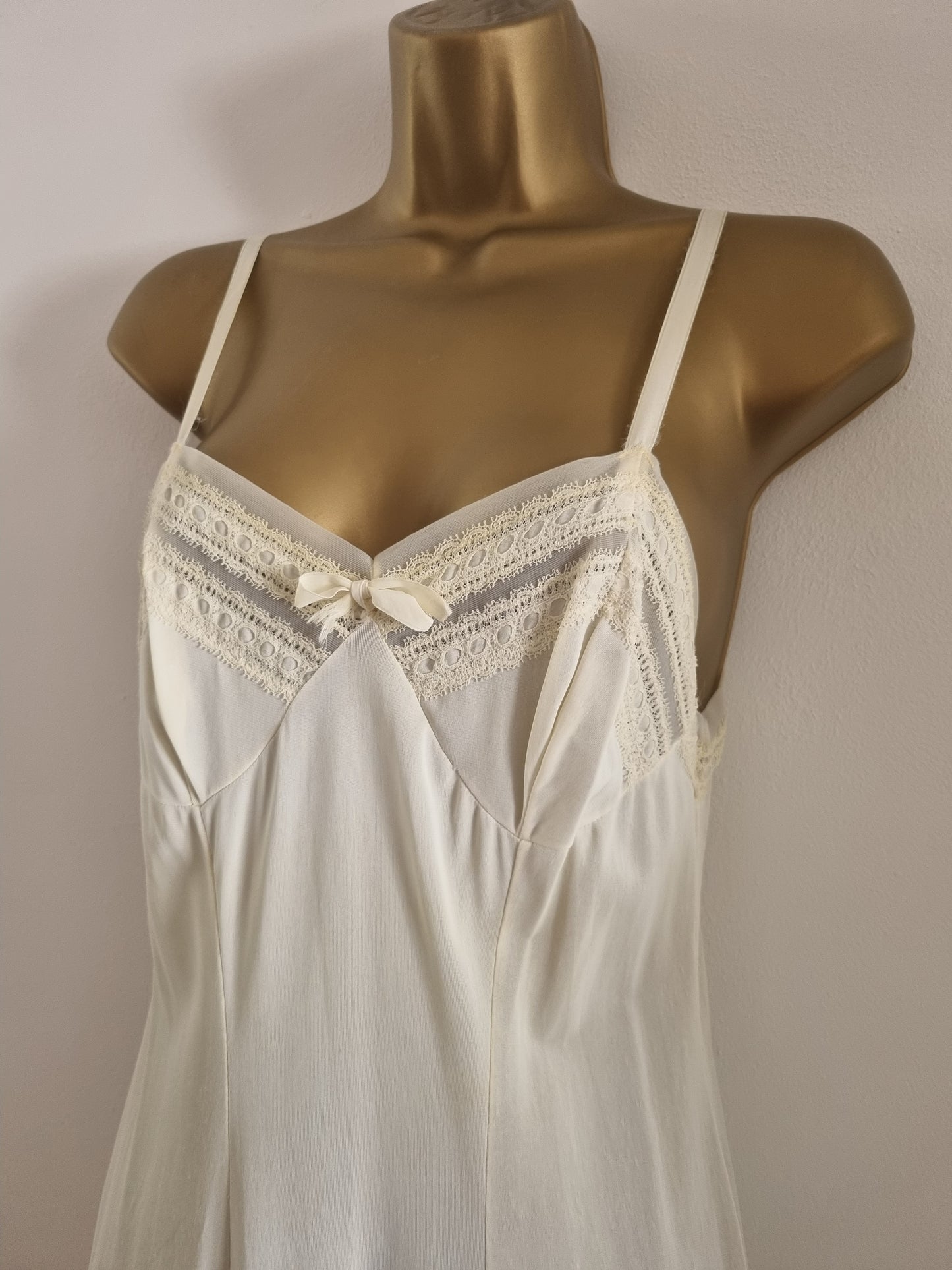 Vintage Lemon Yellow Midi Lace Bow Slip Dress for Elegant Occasions