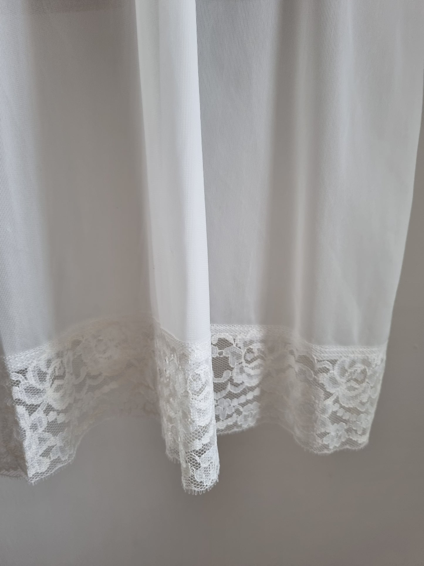 Vintage White Lace Bust Short Sheer Slip Dress for Elegant Occasions