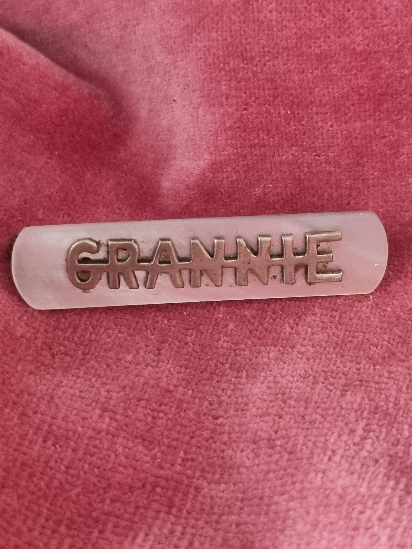 Vintage Brooch Victorian Grannie Name Mother of Pearl