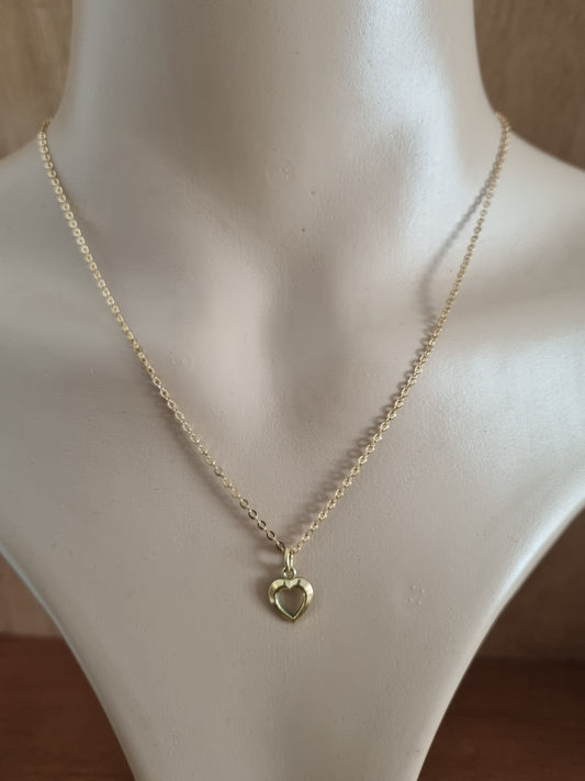 Vintage Necklace 14ct Gold Heart Pendant Stamped K and L