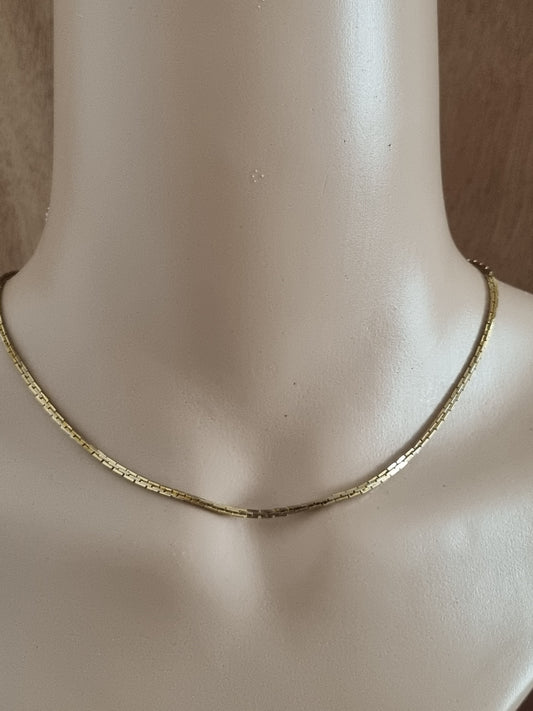 Vintage Necklace 50s Gold Tone Herringbone Mitchell's Of New York