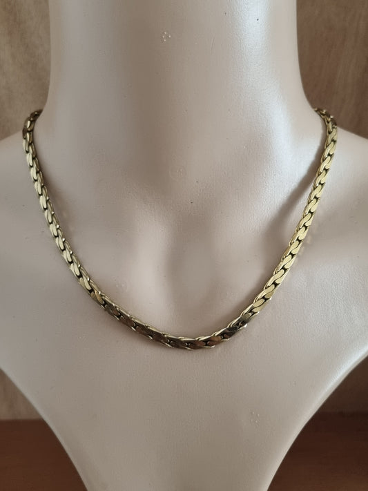 Vintage Necklace Gold Tone Chunky Curb Chain Link Costume